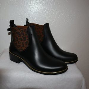 Sold Kate Spade Sedgewick Domina Leopard Print Chelsea Ankle Rain Boots Size 7